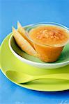 Melone und Parma-Schinken mit Zimt Suppe