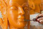 Hand Carving Wax Buddha Sculpture, Ubon Ratchantani, Thailand