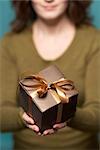 Woman Holding Present