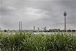 View of City from Riverbank, Dusseldorf, North Rhine- Westphalia, Germany