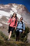 People Hiking by Mount Hood, Oregon, USA