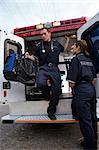 Paramedics Working out of Ambulance, Toronto, Ontario, Canada