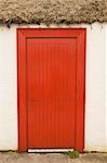 Door and Thatched Roof of House, Kilmurvey, Inishmor, Aran Islands County Galway, Ireland