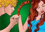 Illustration de baiser la main de l'homme