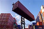 Shipping Container being Stacked, Rotterdam, South Holland, Netherlands