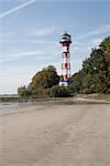 Lighthouse in Wittenbergen, Elbe River, Hamburg, Germany