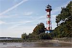 Lighthouse in Wittenbergen, Elbe River, Hamburg, Germany