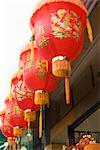 Chinese Lanterns Hanging in Storefront in Chinatown, San Francisco, California, USA