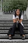 Businesswoman On City Steps