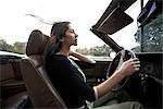 Woman Driving Convertible