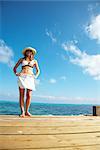 Woman Standing on Dock, Belize