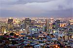 Vue d'ensemble de la ville au crépuscule, Cape Town, Western Cape, Afrique du Sud