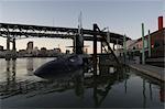 Submarine at Waterfront, Oregon Museum of Science and Industry, Portland, Oregon, USA