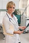 Portrait of Doctor Looking at Magnetic Resonance Imaging Film