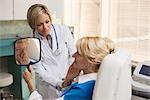 Patient in Doctor's Office, Examining Skin