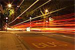 Taillights Streaking Past Bus Stop, Crouch End, London, England