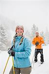 Couple Cross Country Skiing, Breckenridge, Colorado, USA