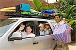 Portrait of a family preparing for vacation