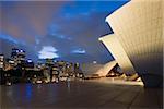 Sydney opera house and skyline at night