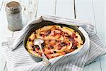 Fruit tart on rustic table