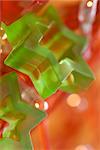 Green Star of David holiday decoration, close-up