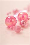 Decorative pink beads, close-up