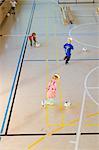 Kids Playing Soccer in Gymnasium, Salzburger Land, Austria
