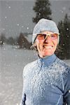 Portrait of Woman in Winter, Near Frisco, Summit County, Colorado, USA