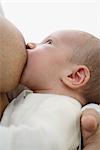 Close-up of Baby Breastfeeding