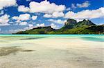Vue d'ensemble de Bora Bora et la lagune de Motu Mute, Polynésie française