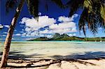 Vue d'ensemble de Bora Bora et la lagune de Motu Mute, Polynésie française