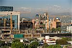 Construction Cranes and City of Santiago, Chile