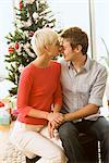 Portrait of Couple at Home at Christmas