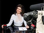 News presenter and camera