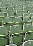 Numbered folding seats in stadium