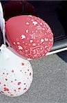 Ballons befestigt, ein Auto - Romantik - Message - Liebe