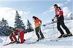 A Group of Skiers before going downhill