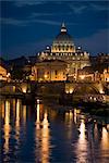 St Peters Basilica and Ponte Sant Angelo, Rome, Lazio, Italy