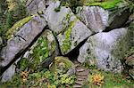 Stone Steps to Cave, Luisenburg Felsenlabyrinth, Fichtelgebirge, Bavaria, Germany