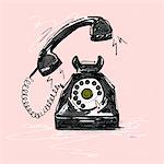 Illustration of Old Fashioned Telephone