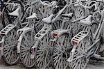Frost bedeckten Fahrräder, Goes, Zeeland, Niederlande