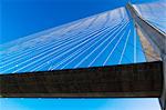 Looking Up at the Pont de Normandie, Le Havre, Normandy, France