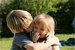 Little Boy Kissing His Sister on the Cheek, Normandy, France