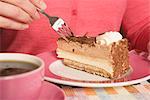 Close-up of Woman Eating Piece of Cake