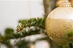 Close-up of Christmas Ornament on Christmas Tree