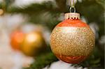 Close-up of Christmas Ornament on Christmas Tree