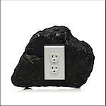 piece of coal with an electrical outlet on it