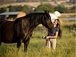 woman and a horse