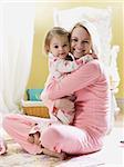 mother and daughter in pajamas