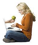 woman working on a laptop